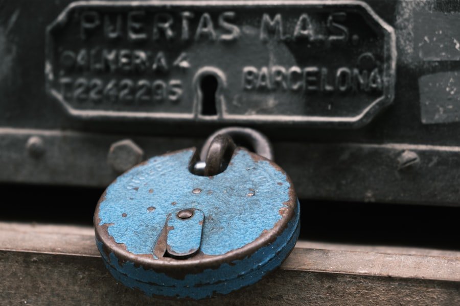 Padlock securing a shop door — emergency lockout support